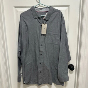 Tommy Bahama Long Sleeve Shirt Heather Bay Herringbone Gray Size 3XLB